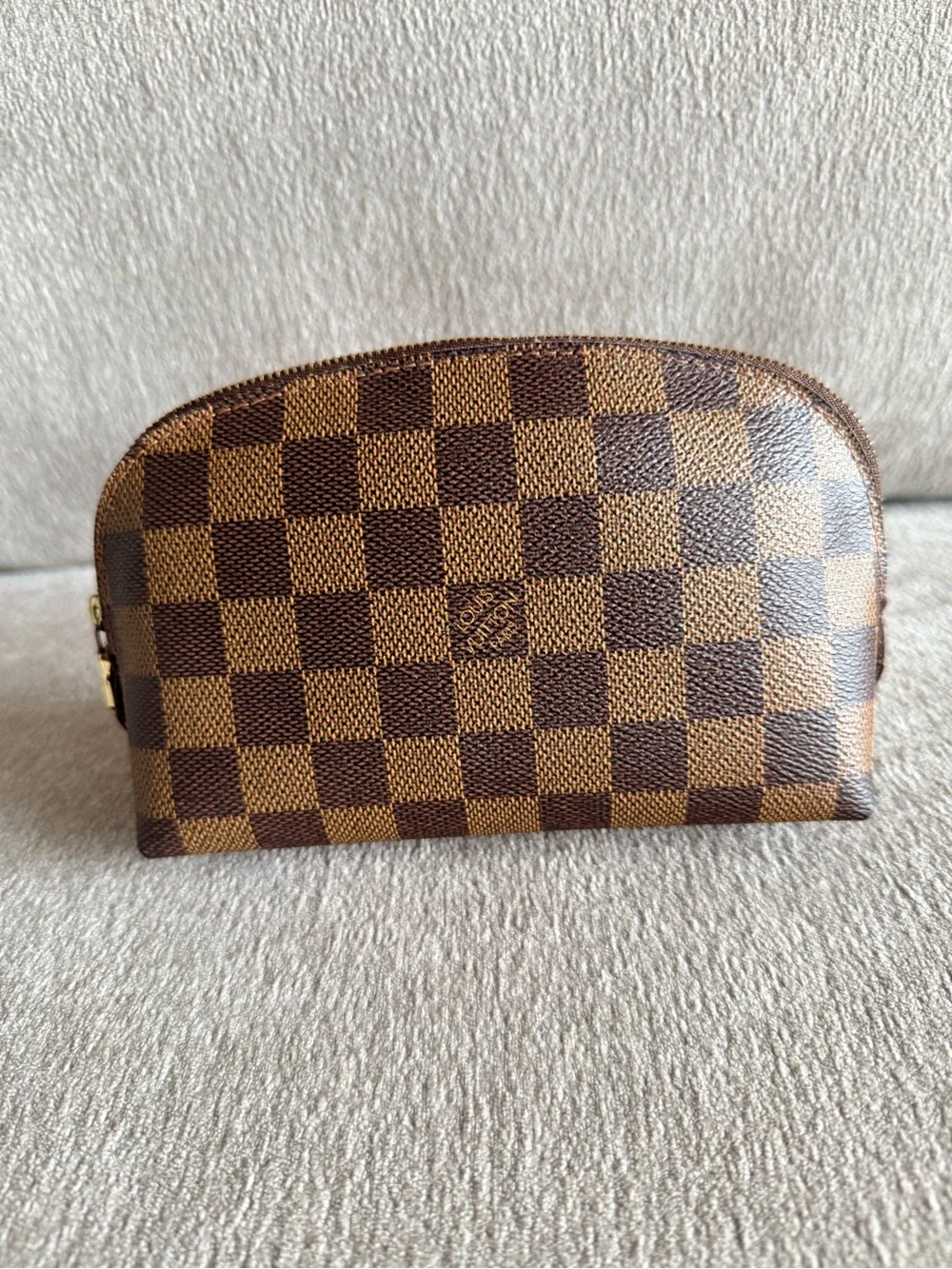 Louis Vuitton Damier Ebene Checkerboard Cosmetic Pouch in Brown